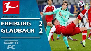 Spectacular bicycle kick assist helps Freiburg to draw vs Gladbach  ESPN FC Bundesliga Highlights [upl. by Richel397]