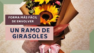 Como hacer un RAMO DE GIRASOLES 🌻 Tan fácil envolver en 3 minutos girasoles para hacer un ramo [upl. by Short]