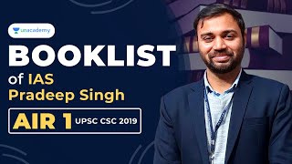 Booklist of Pradeep Singh IAS AIR 1 UPSC CSE 2019  Topper Booklist Resources and Strategy [upl. by Helprin48]