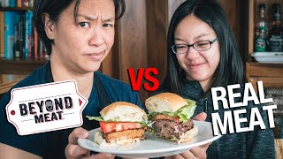 BEYOND MEAT burger vs REAL burger Worth It [upl. by Eutnoj607]