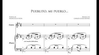 Pueblito mi pueblo  Carlos Guastavino G majorHigh Voice Piano accompaniment [upl. by Arimlede]