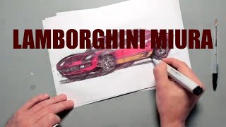 Lamborghini Miura Illustration Luciano Bove [upl. by Nalon]