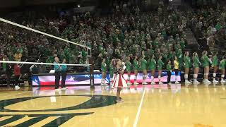 8 Year Old Kinsley Murray National Anthem At Ducks vs WSU [upl. by Iorio]