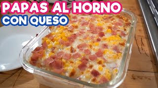 CÓMO HACER PAPAS AL HORNO CON QUESO [upl. by Waverley139]