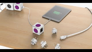 Prezentacja produktu  PowerCube ReWirable USB Allocacoc przejściówka US EU UK AU [upl. by Werdna]