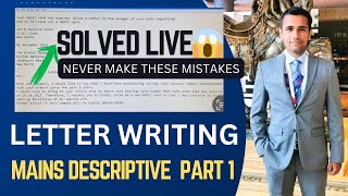 Descriptive writing for SBI PO IBPS PO Mains  Letter writing Solved LIVE by Ashutosh Sharma [upl. by Yentroc440]