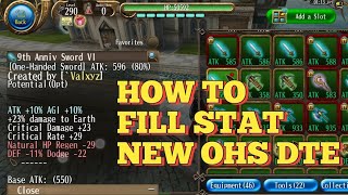 HOW TO FILL STAT NEW OHS DTE  Toram Online [upl. by Winter916]