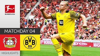 Bayer 04 Leverkusen  Borussia Dortmund 34  Highlights  Matchday 4 – Bundesliga 202122 [upl. by Ailisab]