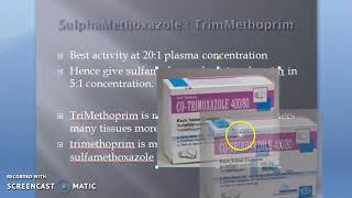 Pharmacology 706 c Cotrimoxazole Sulphamethoxazole TriMethoprim Ratio organism bacteria [upl. by Bibeau]