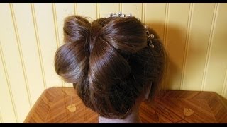 CoiffureChignon quotDouble noeudPapillonquotHairstyleBun quotDouble knot updoButterflyquotPeinado Mariposa [upl. by Denzil]