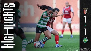 Futebol Feminino  Resumo SC Braga x Sporting CP [upl. by Meade964]