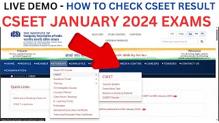 live Demo  how To Check CSEET January 2024 Result  CSEET RESULT Kaise Check Kare  CSEET RESULT [upl. by Frangos]