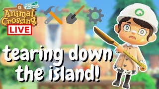 FLATTENING MY ISLAND live Animal Crossing New Horizons [upl. by Jonathon]