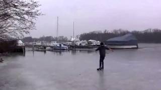 Germany Berlin  Iceskating on the Lake Tegel  Schlittschuhlaufen auf dem Tegeler See [upl. by Apostles]