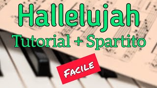 Hallelujah  Piano Tutorial  spartito Facile [upl. by Horter]