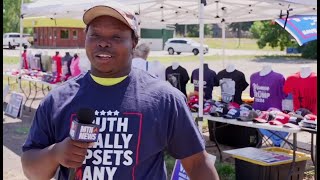 BozemanTrump Rally Merch tents are popping up and supporters spirits are running high [upl. by Ikram898]