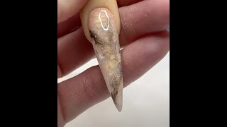 Beginner Gel Nail Tutorial  Honey Opal Marble Stiletto Nails Pt 1 [upl. by Orsini]