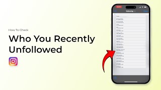 How To Check Who You Recently Unfollowed On Instagram [upl. by Ianahs]