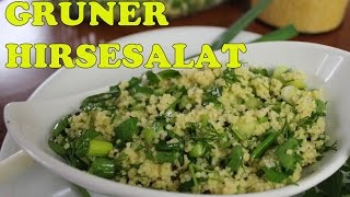 GRÜNER HIRSESALAT mit frischen Kräutern  vegan und glutenfrei Canans Rezepte [upl. by Atnuahs]