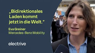 quotBidirektionales Laden kommt jetzt in die Weltquot Eva Greiner von MercedesBenz Mobility im Interview [upl. by Lombardo]