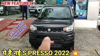 New Maruti Suzuki S presso 2022 updated model  vxi plus top model on road price features review [upl. by Nirak763]