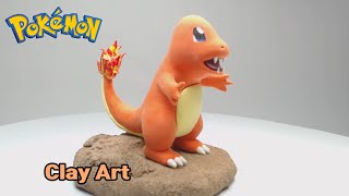 Making Pokemon quotCharmanderquot with Clay 포켓몬 파이리 만들기 클레이피규어 Clay Figure DIY [upl. by Gardas926]