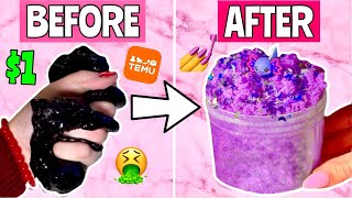 Fixing the CHEAPEST SLIMES OFF THE INTERNET 😳🤑 DIY Slime Makeover [upl. by Knute888]