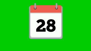 Calendar Days Counting Animation Green Screen video HD [upl. by Nakashima]