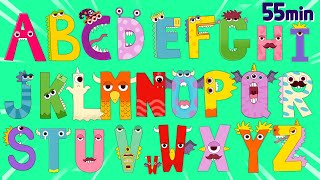 Monster alphabet phonics song from A to Z  ABC nursery rhymes amp Educational video for kids [upl. by Aileduab]