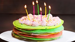 Rainbow Crepe Cake  Birthday Cake Ideas  Rainbow Cake Recipes by So Yummy [upl. by Lysander]