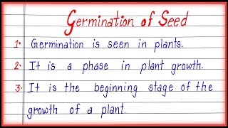 10 Lines on Germination of Seeds in English [upl. by Vanhook]