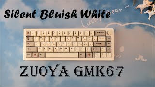 ZUOYA GMK67 Sound Test TTC Silent Bluish White 저월백  사무실용 플라스틱 하우징 가성비 키보드  저월백 with Subtitles [upl. by Yrot]