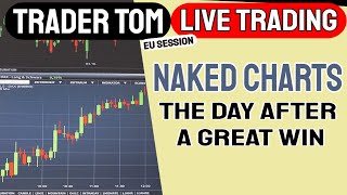 Trader Tom Live Trading  Naked Charts [upl. by Blen82]