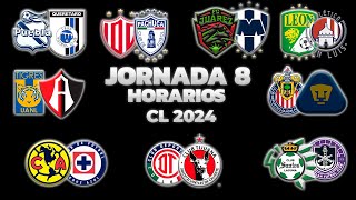 HORARIOS CANALES Y FECHAS DONDE VER LA JORNADA 8  LIGA MX CLAUSURA 2024 [upl. by Bary291]