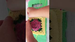 Blocking my rose granny squares grannysquare flowercrochet crochetpatterns [upl. by Olmstead787]