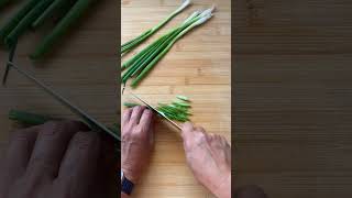 Vegetable Prep 101 How to Cut Green Onions for StirFry [upl. by Zel]