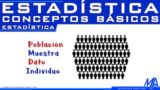 Conceptos básicos de estadística  Población muestra dato individuo [upl. by Moshe]