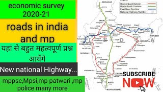 madhya pradesh mein parivahan or sanchar Economic Survey 202021  Road network in mp amp Ind  mppsc [upl. by Tomi]