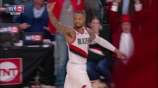 Damian Lillard Waves Goodbye to Russell Westbrook  Game 5  April 23 2019 [upl. by Ahders]