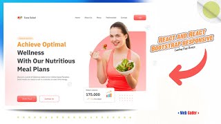 React and React Bootstrap responsive landing page design webcoder [upl. by Geminius]
