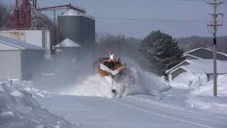 Train Snow Plowing Action in Minnesota [upl. by Ahcsat538]