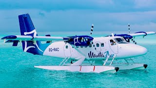 Maldives seaplane flight  Cockpit view 4K  SPECTACULAR experience [upl. by Falcone]