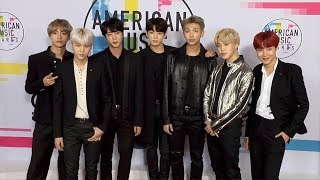 BTS 2017 American Music Awards Red Carpet Jungkook Jimin V Suga Jin JHope Rap Monster [upl. by Mcneil]