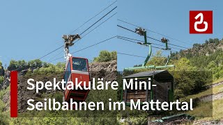 Mit der Seilbahn ins Dorf und hoch hinaus  Kleinseilbahnen Kalpetran  Embd  Schalb im Mattertal [upl. by Zebedee861]