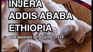 Making Injera  Teff Flour Addis Ababa Ethiopia [upl. by Letnuahc]