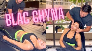 Blac Chyna Feels the Relief First Chiropractic Session Ever BlacChynaWorld chiropractor dralex [upl. by Etnovad]