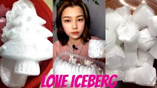 CARBONATED ICE EATING  WHITE ICE EATING  ICE EATING  얼음 먹기 [upl. by Nahpos]