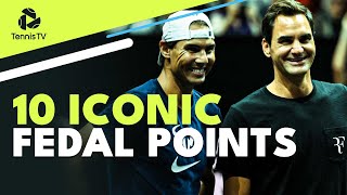 10 Iconic Federer vs Nadal Points 😍 [upl. by Adnamaa800]