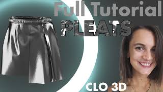 Making a Skirt with Pleats  Full Tutorial clo3d  Pattern Making [upl. by Bonine]