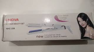 NOVA NHC330 HAIR STRAIGHTENER amp CURLER 2 IN 1 HAIR BEAUTY SEThairstyle haircurler [upl. by Irama]